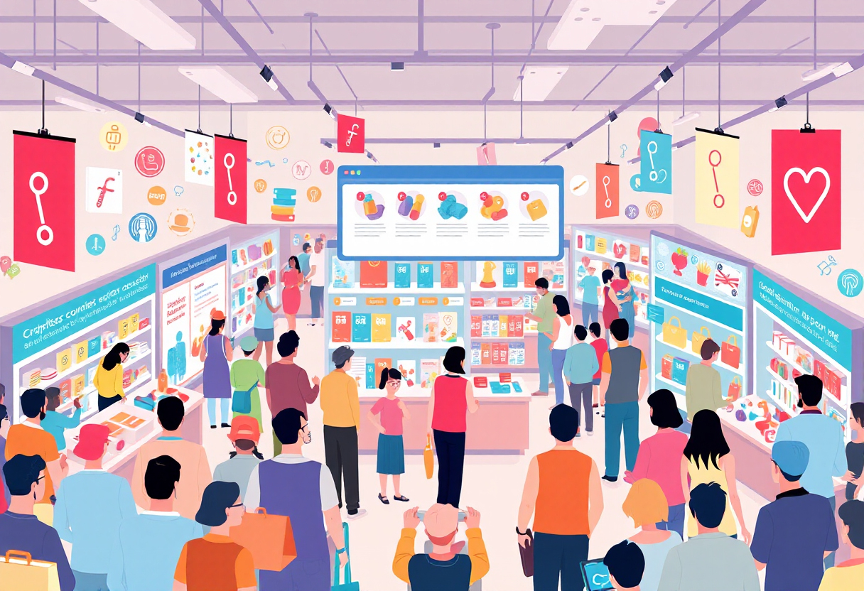 qu'est-ce-qu'un-marché Un marché en ligne dynamique avec des vendeurs et des acheteurs en interaction.